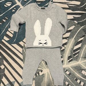 Gray Bunny Sweater and Pants Set